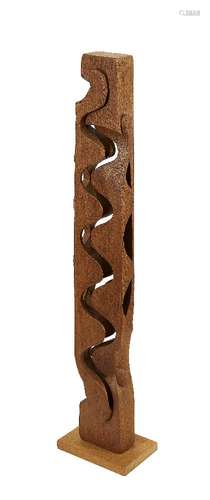 Brian Willsher, British 1930-2010- Untitled, 2000; carved wood, signed and dated, 73.5cm high (ARR)