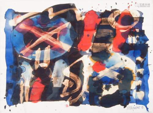 Ken McClymont, Scottish b.1958- Untitled; mixed techniques on paper, three, ea. signed and dated