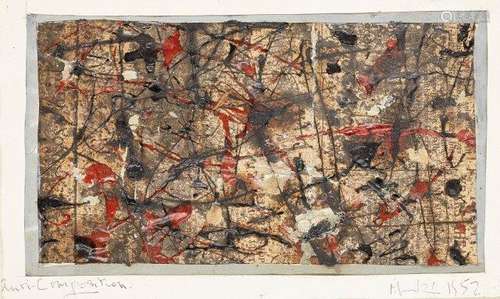 Martin Bradley, British b.1931- Anti Composition, 1952; mixed media on paper, signed, titled and