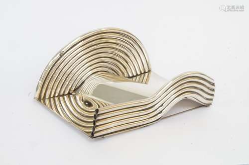 Neville Boden, South African/British 1929-1996- Untitled; silver plated metal, 10cm high, 15cm wide,