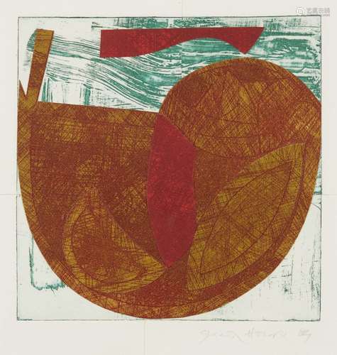 Gordon House, British 1932-2004- Untitled abstract, 1984; collage with etching and aquatint