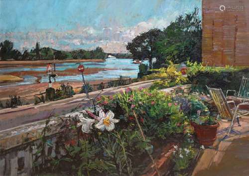 William Bowyer RA, British 1926-2015- Heron House Garden, Chiswick; oil on canvas, signed,