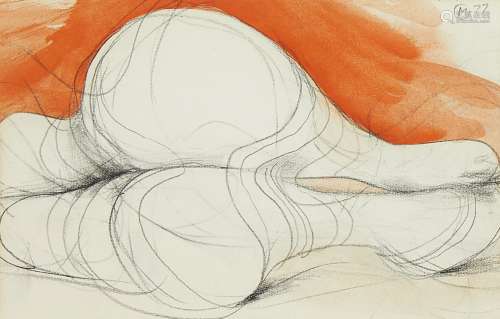 Bernard Meadows, British 1915-2005- Drawing for Sculpture II, 1977; watercolour and pencil, signed