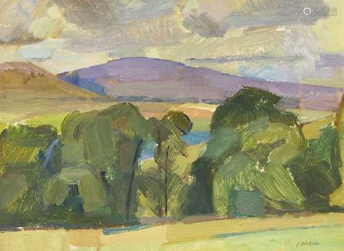 Frederick Brill, British 1920-1984- In Ribblesdale; oil on board, signed in pencil, signed and