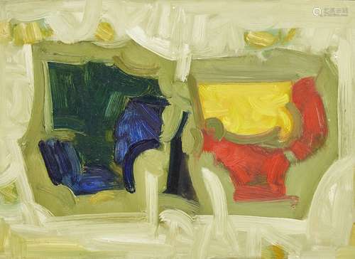 Bob Crossley, British 1912-2010- Two Shapes, 2004; oil on board, signed and dated, 30x41.5cm, (