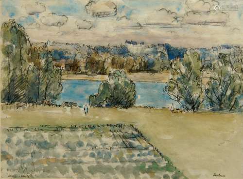 Lord Paul Ayshford Methuen RA RWS, British 1886-1974- The Chateau de Luynes, on the Loire; pen and