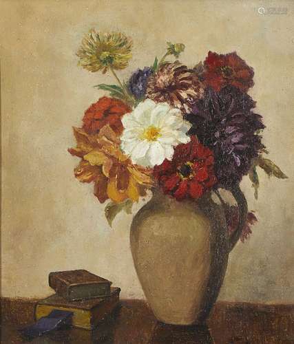 Joseph Frederick Percy Rendell ARCA, British 1872-1955- Still Life of Flowers; oil on panel, signed,