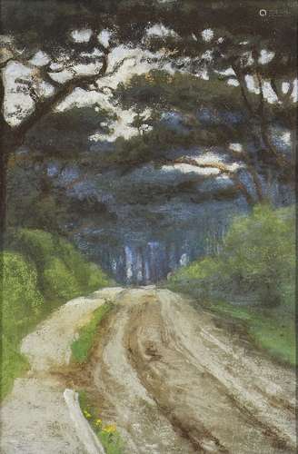 Berthe Des Clayes, British/Canadian 1890-1968- Strawberry Woods, Clevedon, Somerset; pastel on