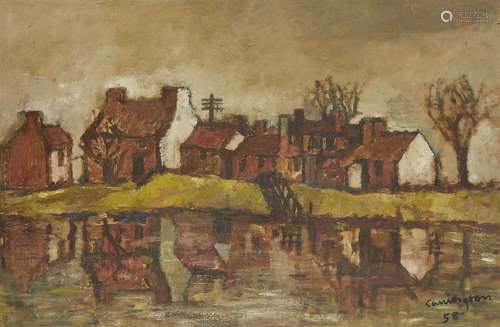 Joanna Carrington, British 1931-2003- Walberswick, 1958; oil on board, signed and dated 58,