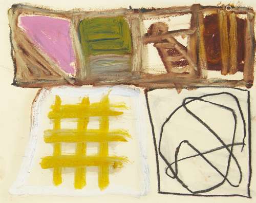 Basil Beattie RA, British b.1935- Ins and Outs Series 1; mixed media on paper, 28 x 36cm, (ARR)