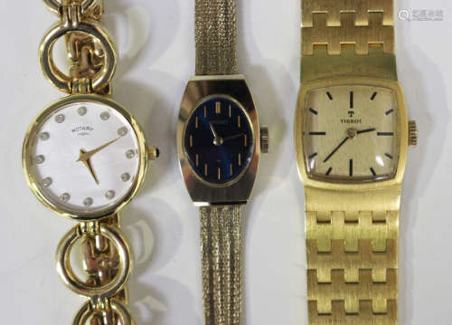 A Rotary gilt metal lady's bracelet watch, case diameter 2.3cm, with original guarantee and case,