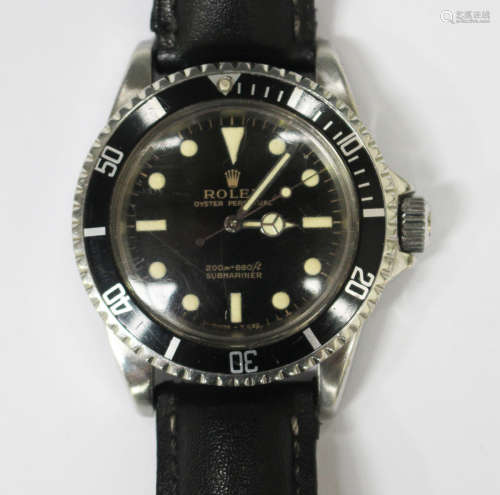 A Rolex Oyster Perpetual Submariner stainless steel cased gentleman's wristwatch, circa 1964,