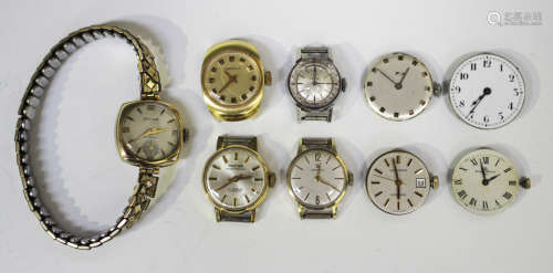 A Certina 9ct gold cased lady's wristwatch, import mark Glasgow 1960, case diameter 1.9cm, an