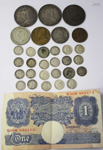 Three British silver crowns, comprising George III 1818 and two Victoria 1890, together with a mixed