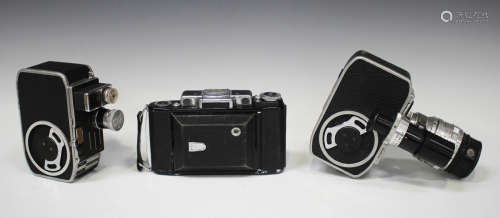A Zeiss Ikon Super Ikonta 531/2 camera, leather cased, together with a Bolex Paillard C8S ciné