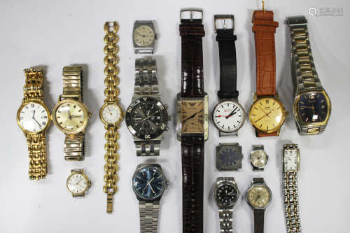 A collection of nineteen assorted gentlemen's and ladies' wristwatches, including a Seiko