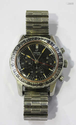 An Enicar Jet Graph Sherpa 300 stainless steel cased gentleman's chronograph wristwatch, circa 1968,