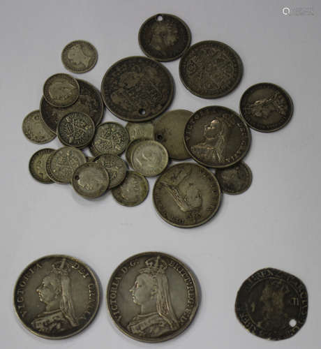 A collection of mainly British pre-1947 coinage, together with a Charles I shilling, mintmark