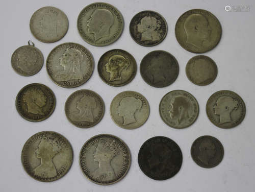 A small group of British silver coinage, including a Victoria shilling 1841.Buyer’s Premium 29.4% (