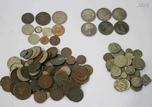 A large collection of 18th and 19th century Indian and Indian Colonial coinage, including six East