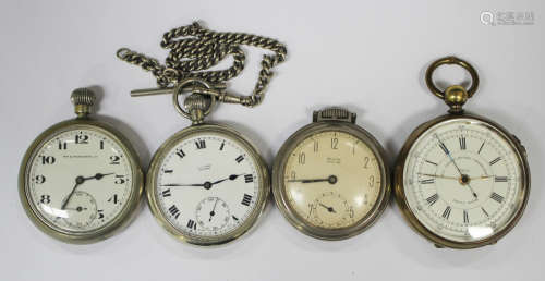An MoD issue keyless wind open-faced gentleman's pocket watch with unsigned jewelled movement, the
