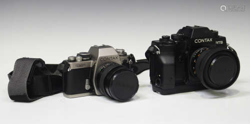 A Contax RTS III camera, serial No. 018726, with Carl Zeiss Planar 1.4/50 lens, No. 7321191,