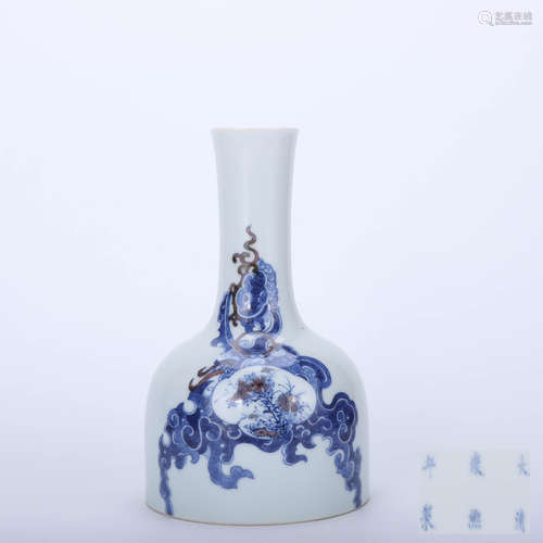 A Chinese Blue and White Flower&Bird Pattern Porcelain Zun