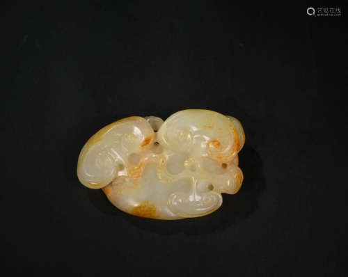 A Chinese White Jade Ruyi Ornament