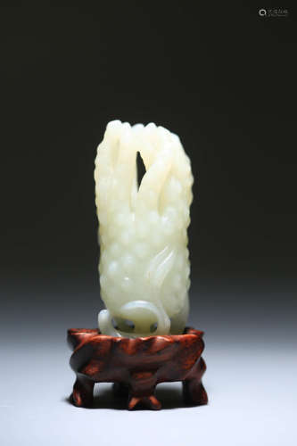 A Chinese Carved Hetian Jade Buddha's Hand Ornament