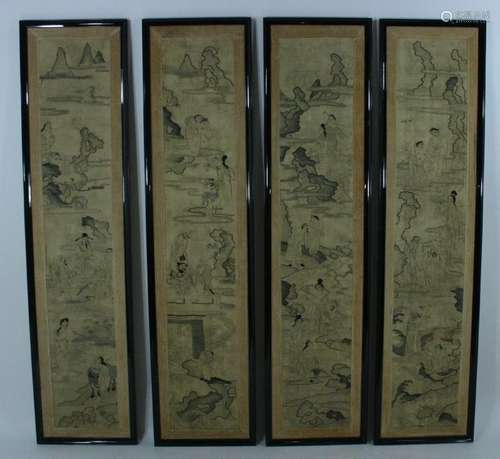 Four Chinese Kesi Panels, 19th Century