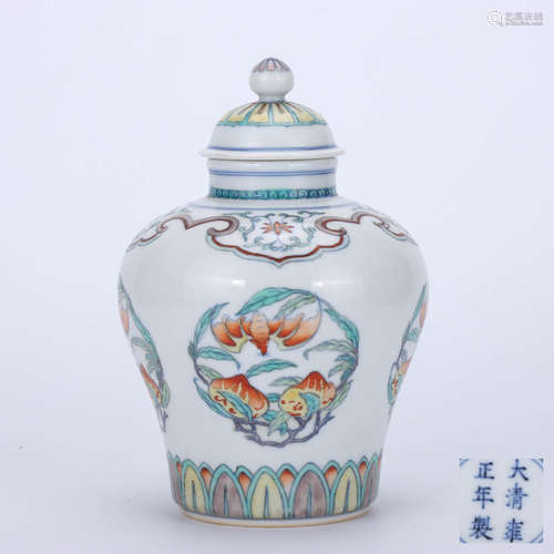 A Chinese Doucai Porcelain Jar with Cover