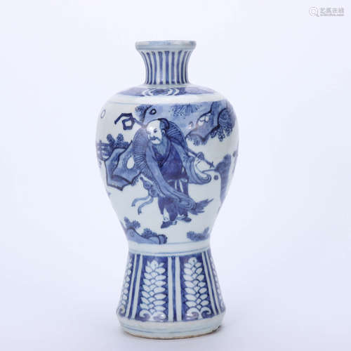 A Chinese Blue and White Figure Painted Porcelain Vase