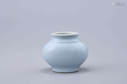 A Chinese Azure Glazed Porcelain Brush Washer