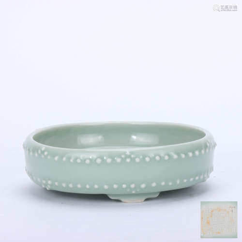 A Chinese Cyan Glazed Porcelain Washer Pot