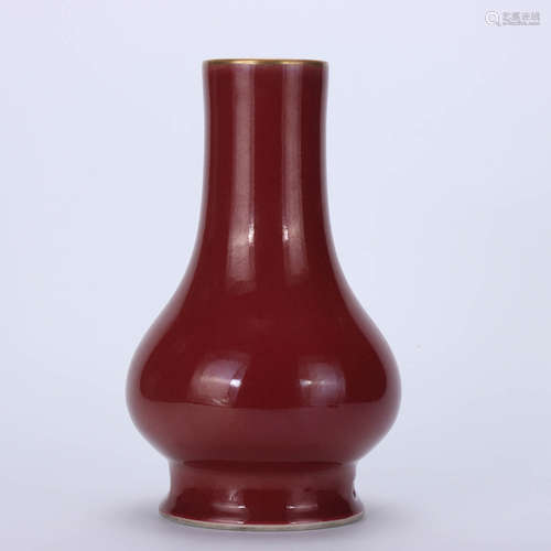 A Chinese Altar Red Glazed Porcelain Vase