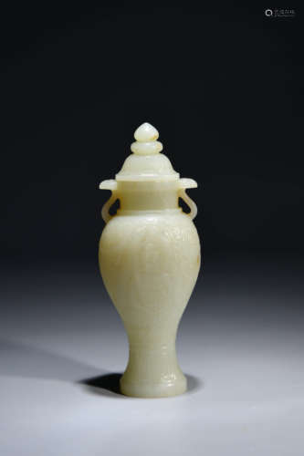 A Chinese Double Ears Jade Vase