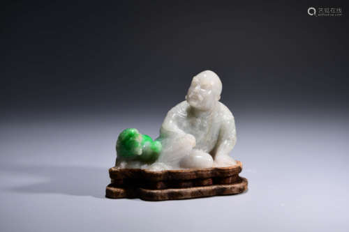 A Chinese Jadeite Arhat Ornament