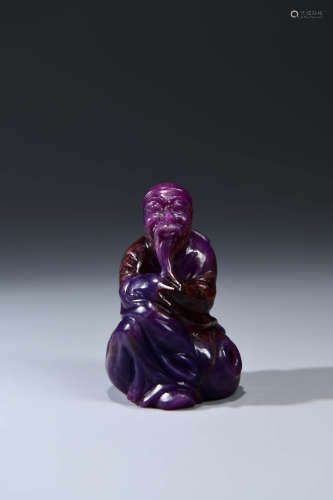 A Chinese Ruby Figure Ornament