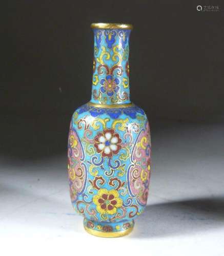 Chinese Cloisonne Miniature Flower Decorated Vase, 18th cent.