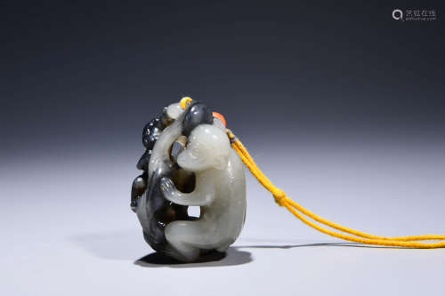 A Chinese Jade Carved Monkey Ornament