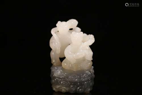 A Chinese Carved Hetian Jade Ornament