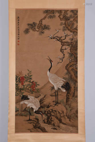 A Chinese Crane Painting