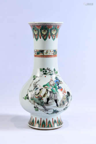 A Chinese Multicolored Figural Porcelain Zun