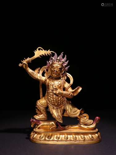 A Chinese Bronze Gilding Statue