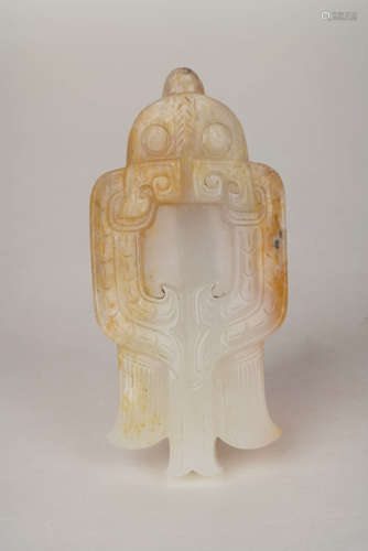 A Chinese Hetian Jade Carved Bird Ornament