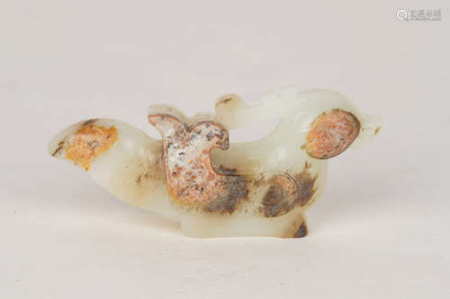 A Chinese Hetian Jade Carved Bird Ornament