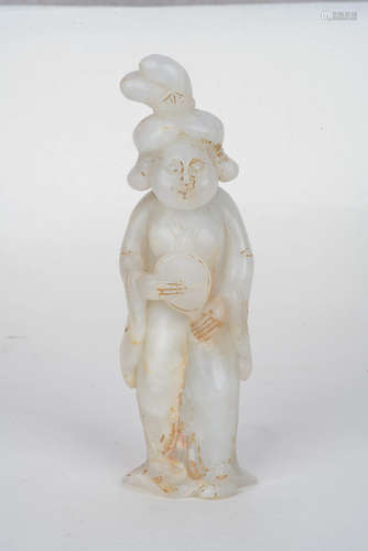 A Chinese Carved Hetian Jade Figure Ornament