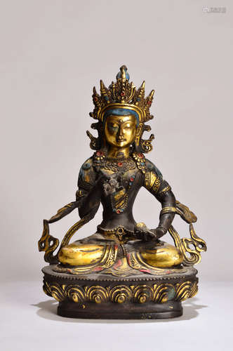 A Chinese Gilt-Bronze Figure of Buddha