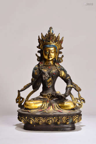 A Chinese Gilt-Bronze Figure of Buddha