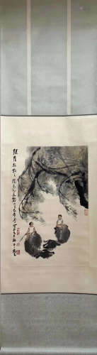 A Chinese Painting Scroll, Li Keran Mark